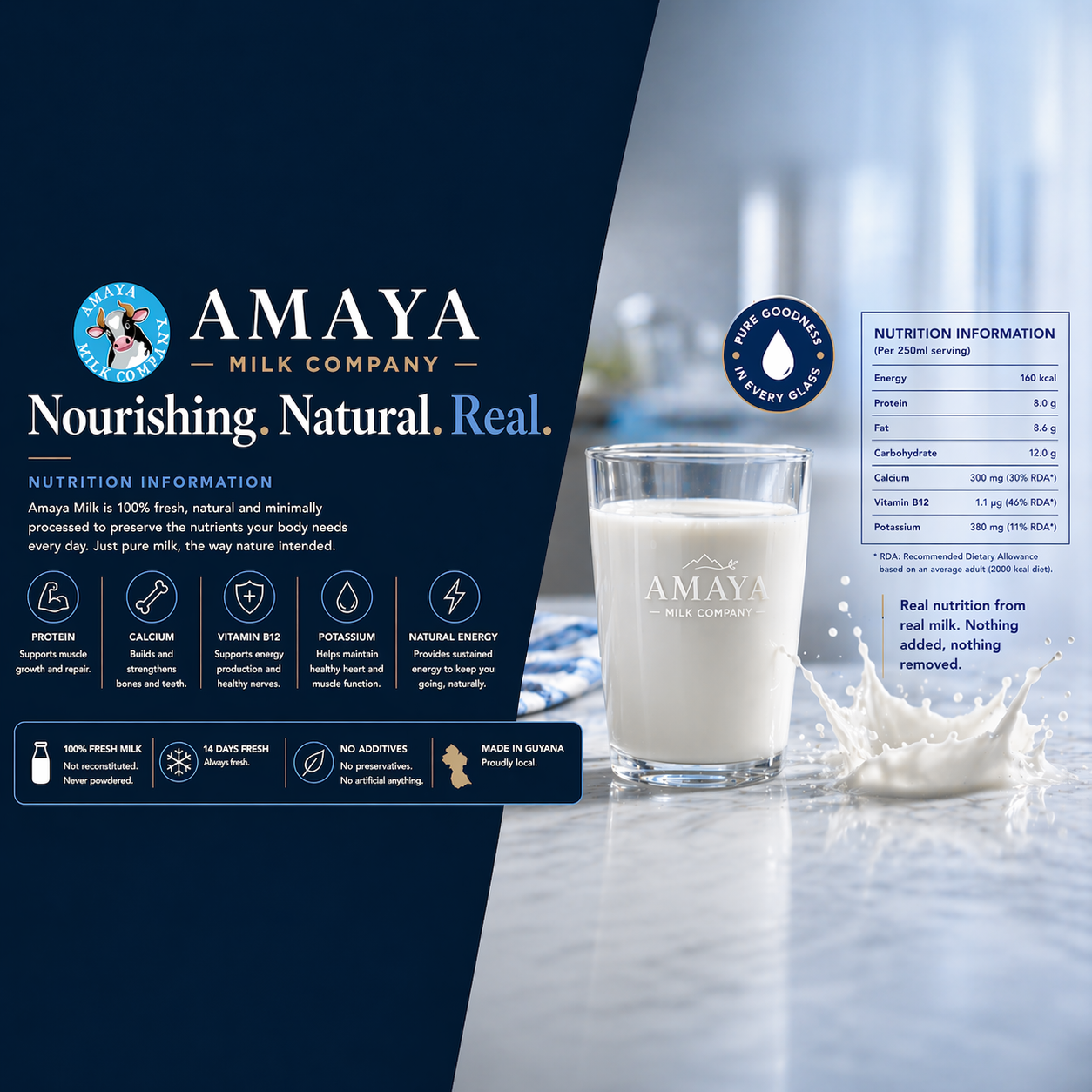 Nutrition Info - Our Healthy Facts - Amaya Milk Company